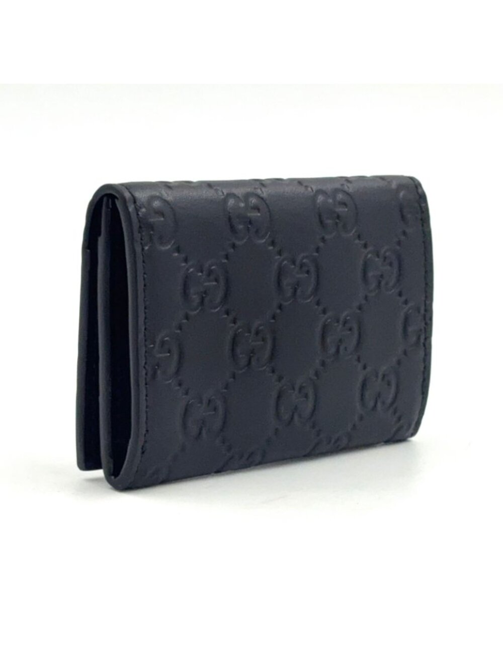 Gucci GG Emblem Leather Black Card Case - Picture 2 of 12